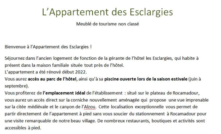 L'Appartement Des Esclargies Рокамадур Екстериор снимка